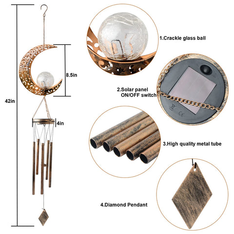 JOBOSI metal tube chimes produce soft, calming sounds in a breeze