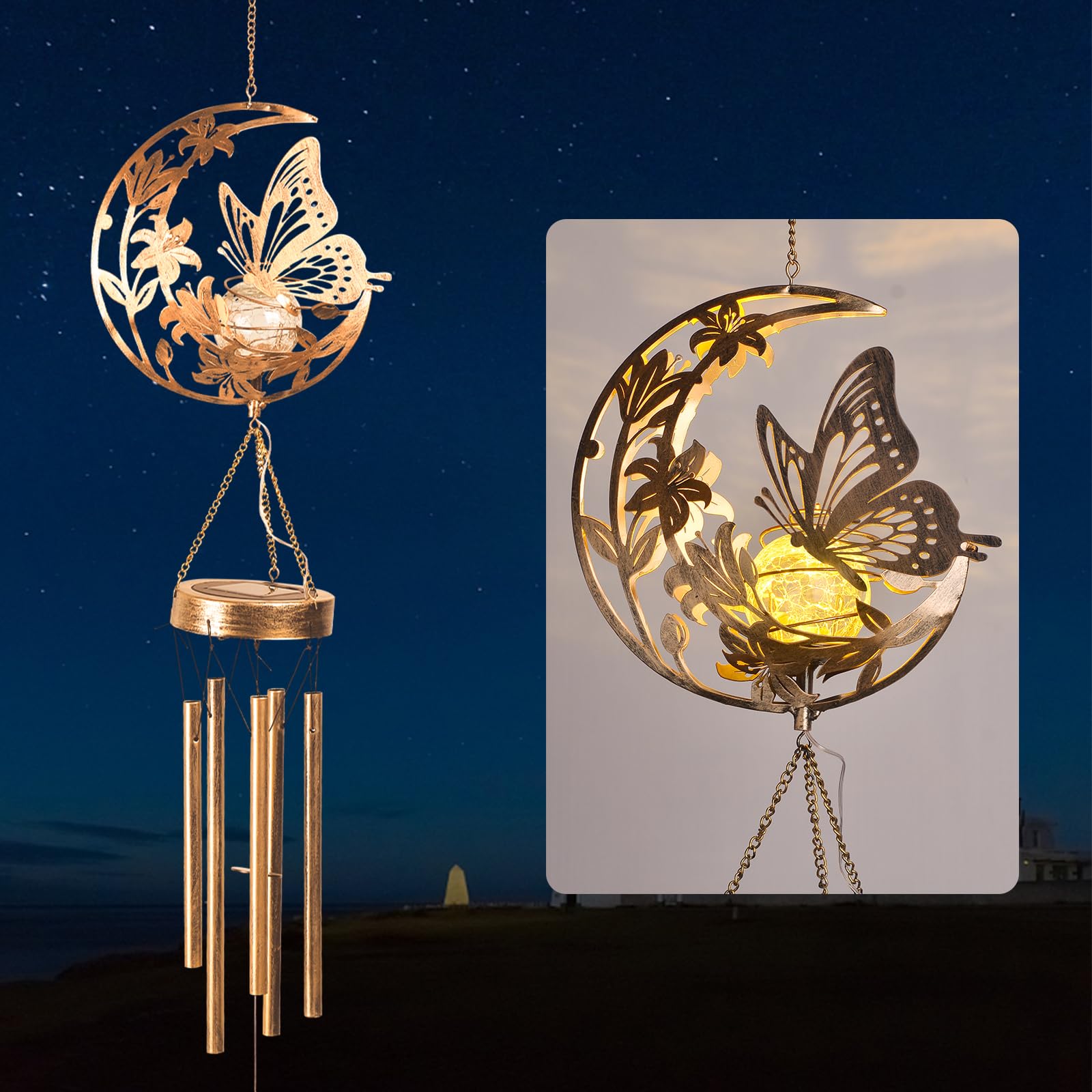 JOBOSI outdoor decor wind chime adds ambient sound to patios and yards.