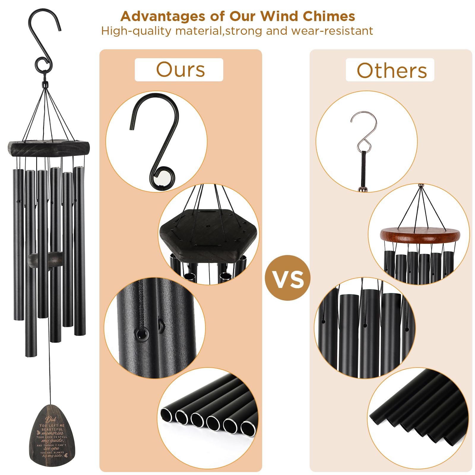 Jobosi premium pinewood frame wind chimes withstand outdoor use with lasting charm
