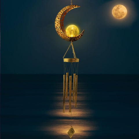 JOBOSI solar-powered moon light enhances patio ambiance while charging during the day