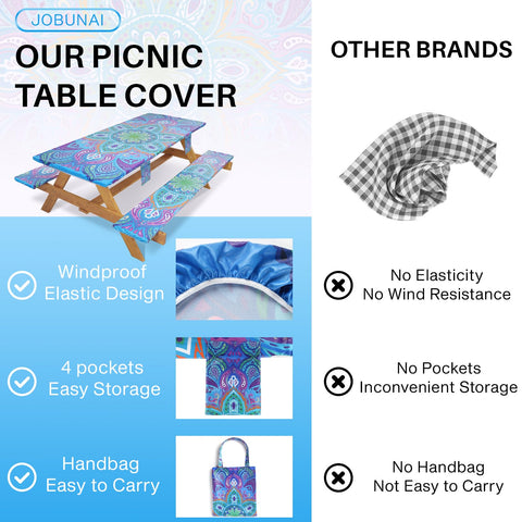 Jobunai tablecloth with side pockets keeps keys and phone within reach.