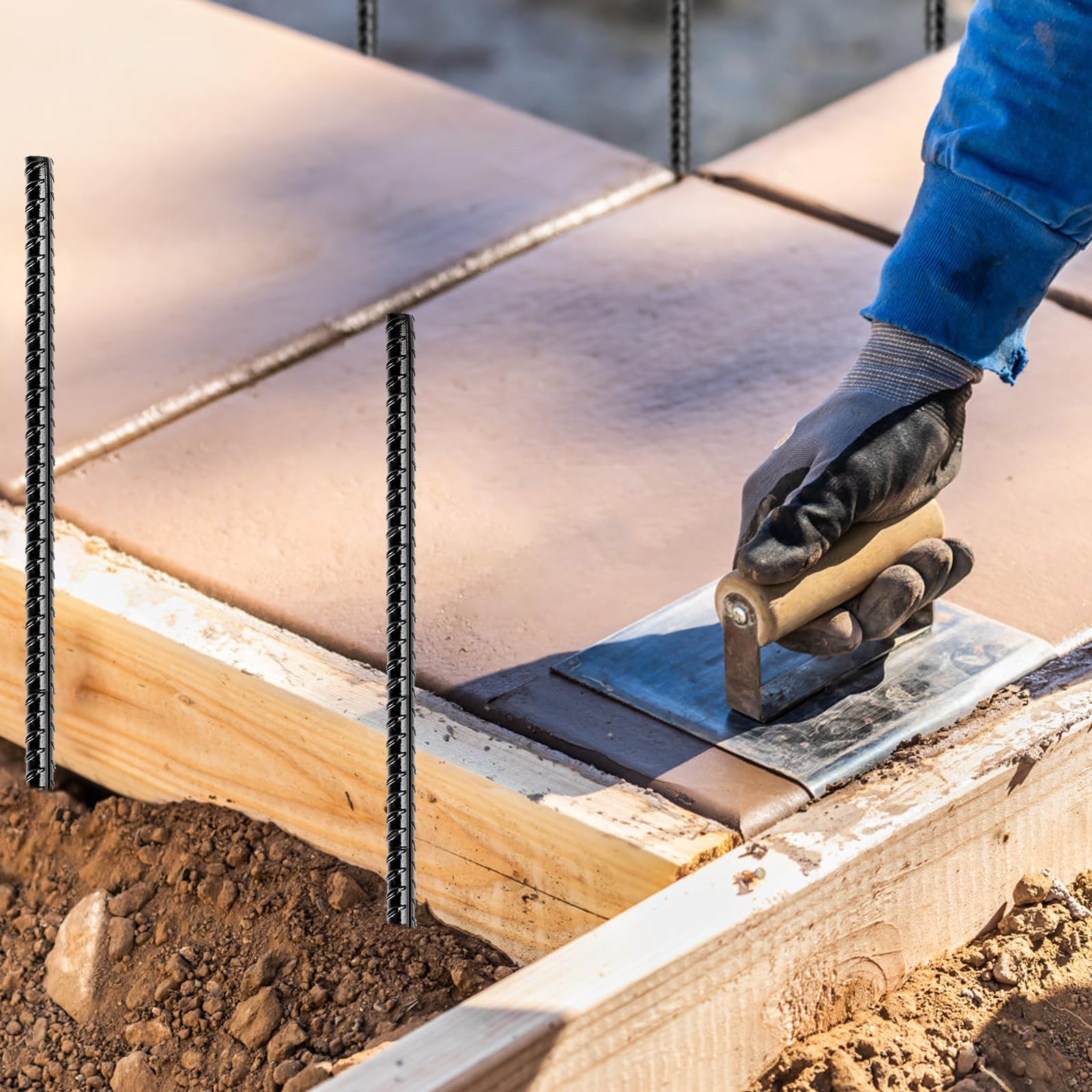 Canopy or tent anchoring with JOBVERT stakes for wind resistance.