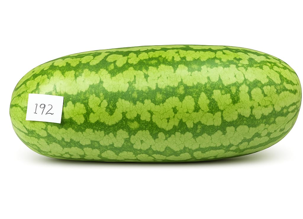 JOCADEW giant watermelon on vine indicating impressive fruit size.