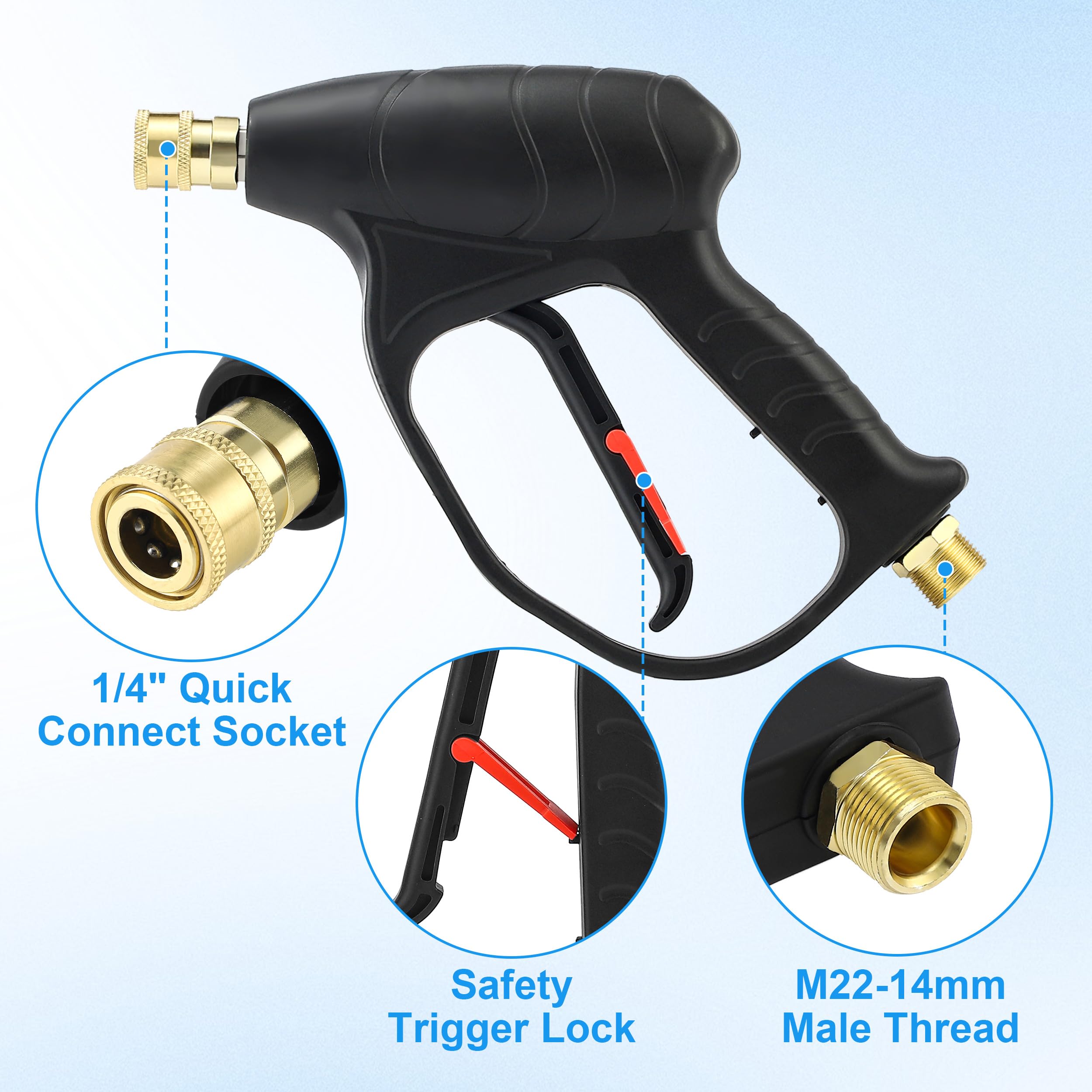 Close-up of JOEJET foam cannon assembly for even soap distribution