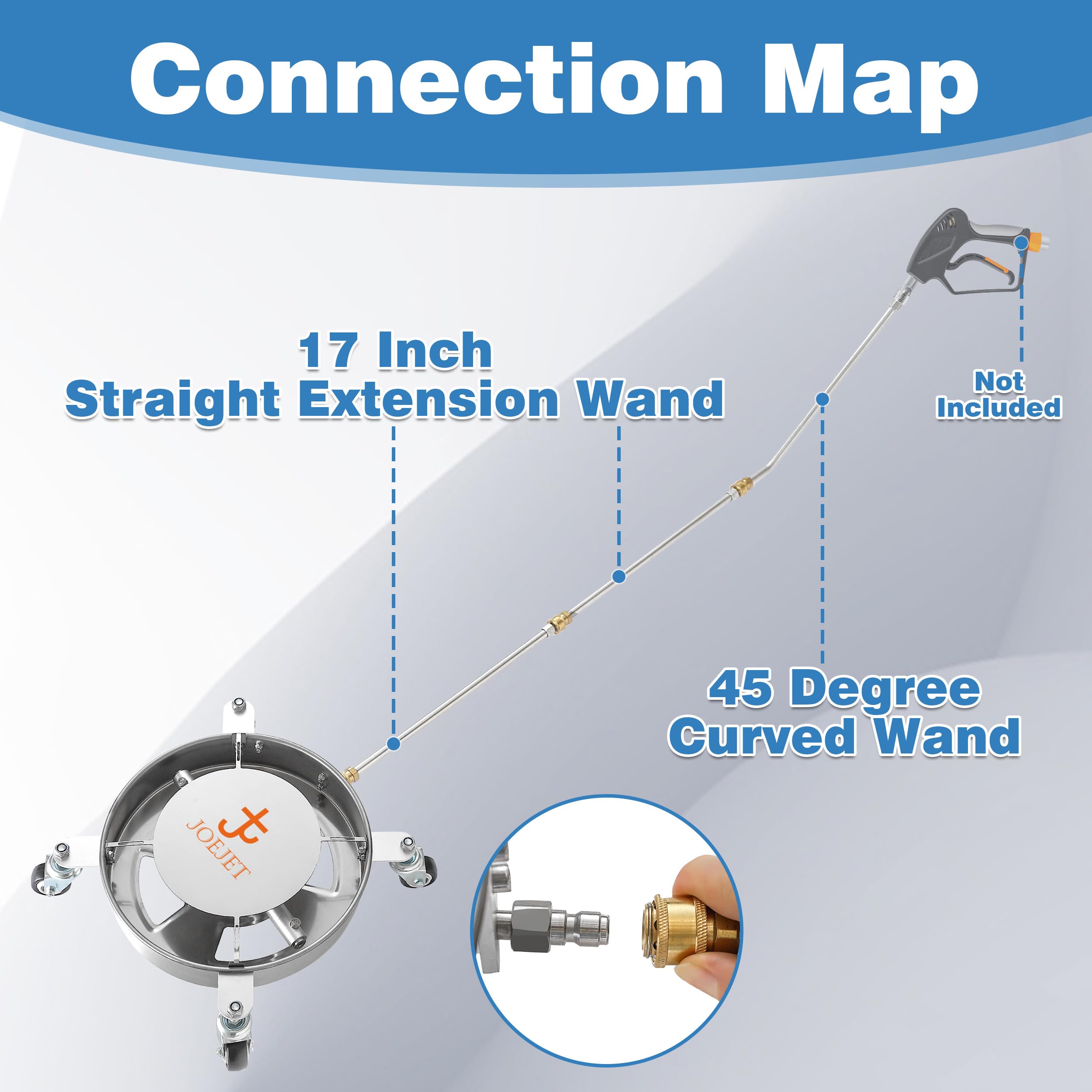 JOEJET 17-inch extension wands extend reach to hard-to-clean areas