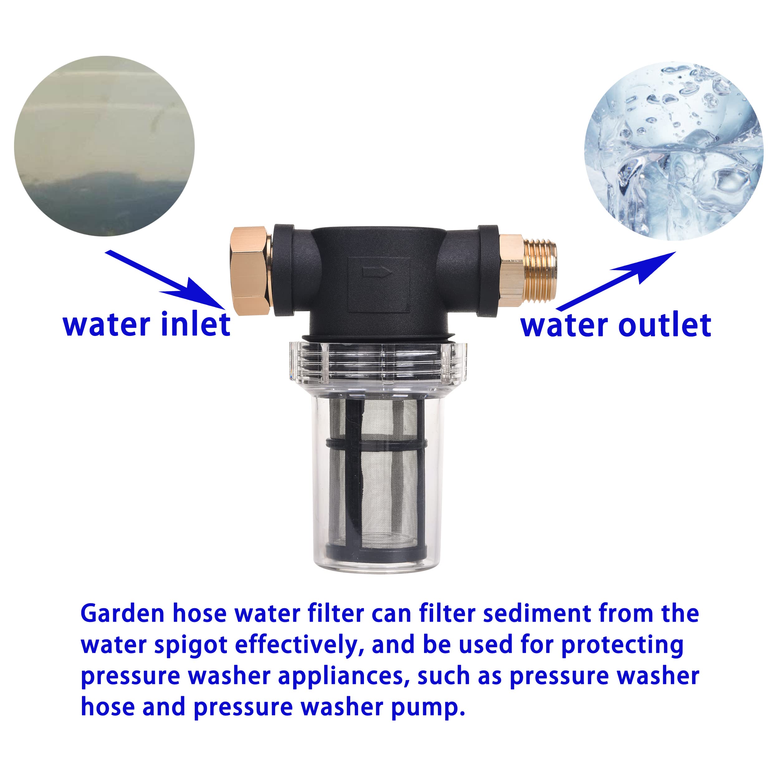 JOEJET 100-mesh screen provides finer inline filtration for sediment.