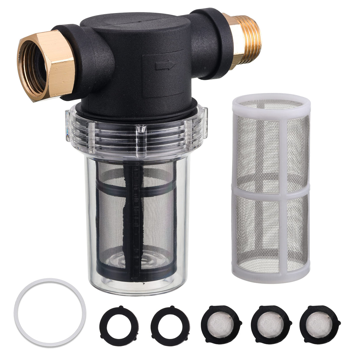 JOEJET garden hose filter inlet attachment for easy installation and pump protection.