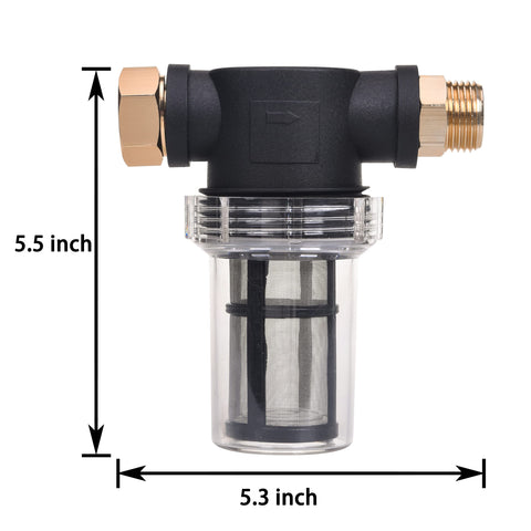 JOEJET inline filter with washers ensures secure, maintenance-friendly setup.