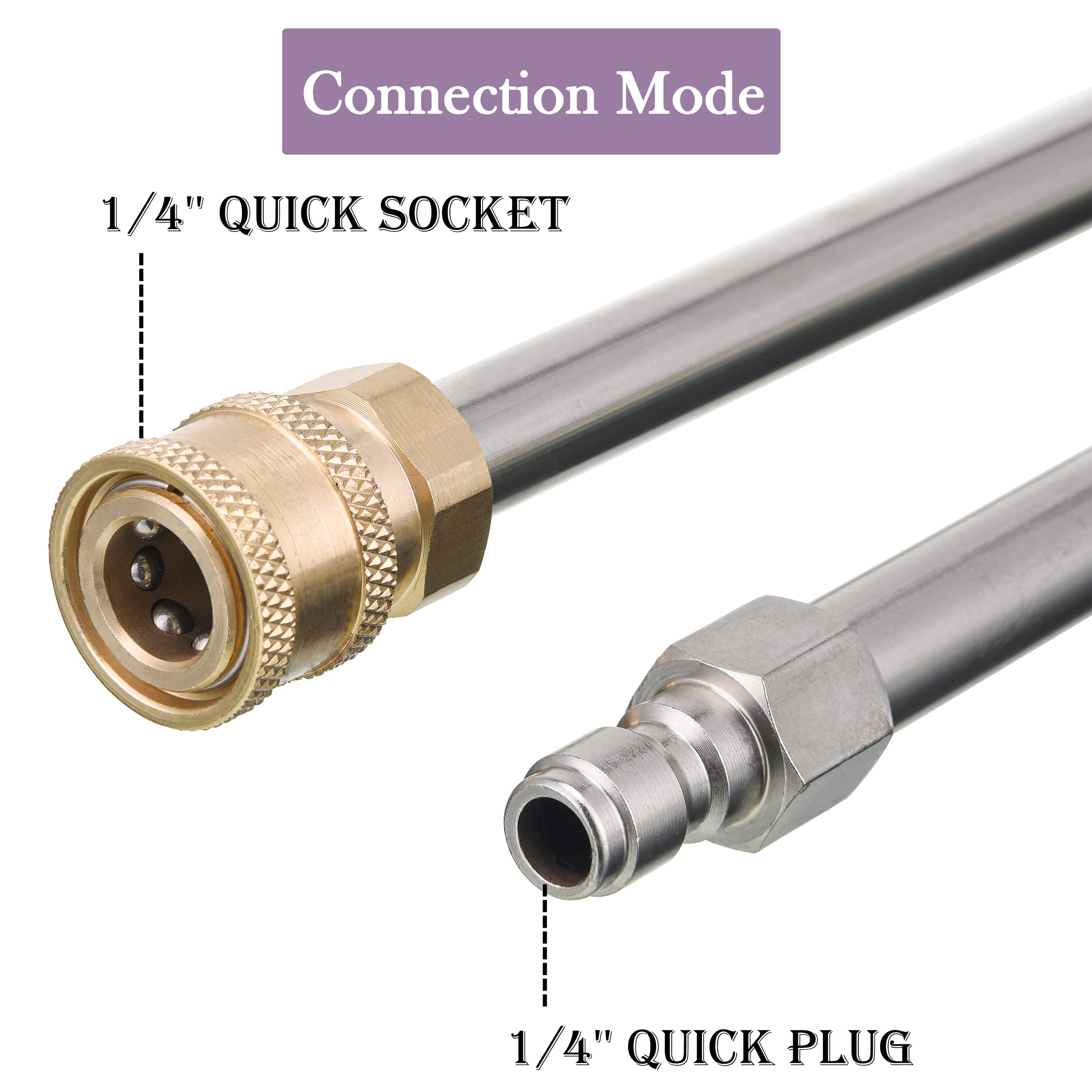 Two wands connected to create a longer 34-inch lance for hard-to-reach corners.