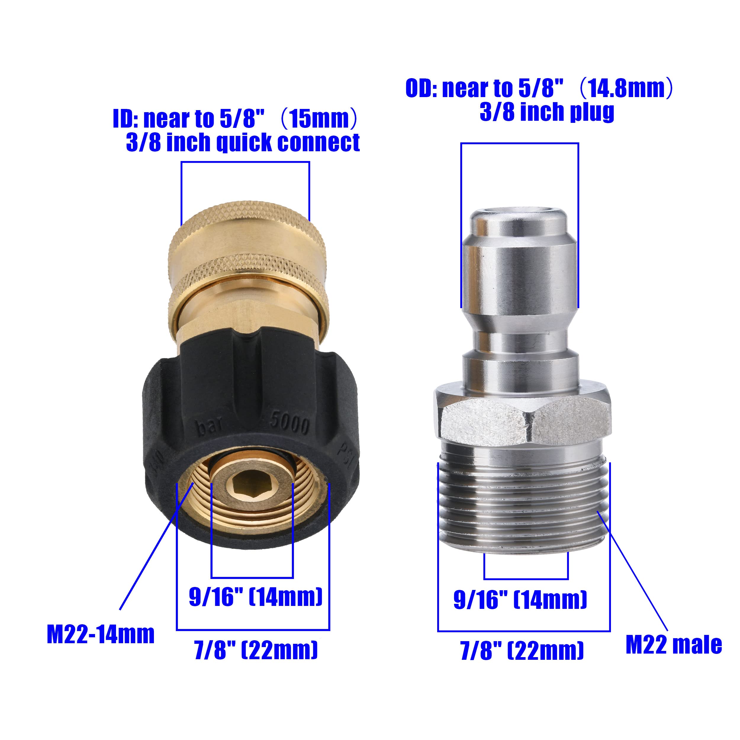 JOEJET pressure washer adapter set packaging and components