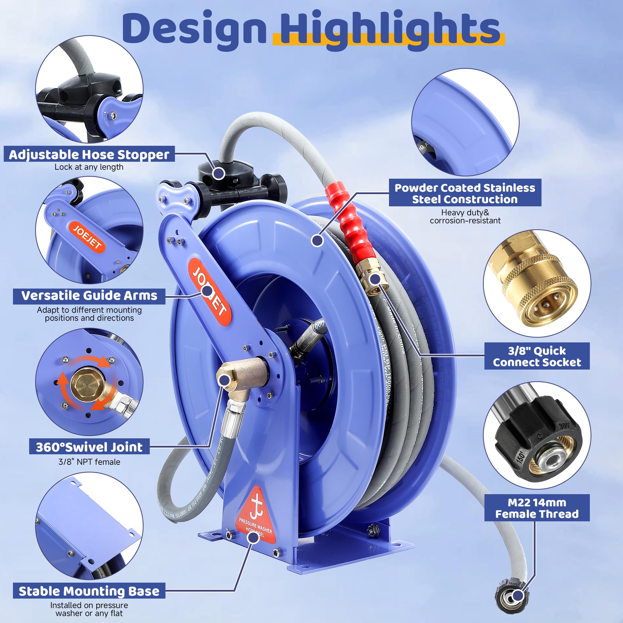 JOEJET compact assembly suitable for tight work areas.