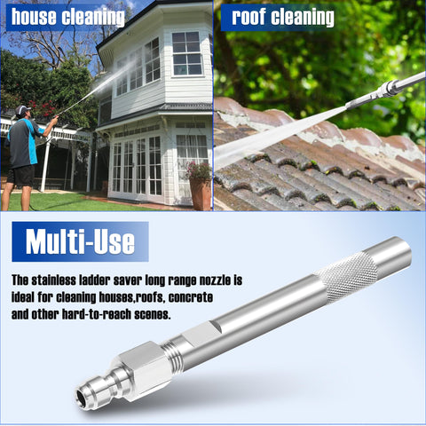 JOEJET roof and wall cleaning use case with extended reach.