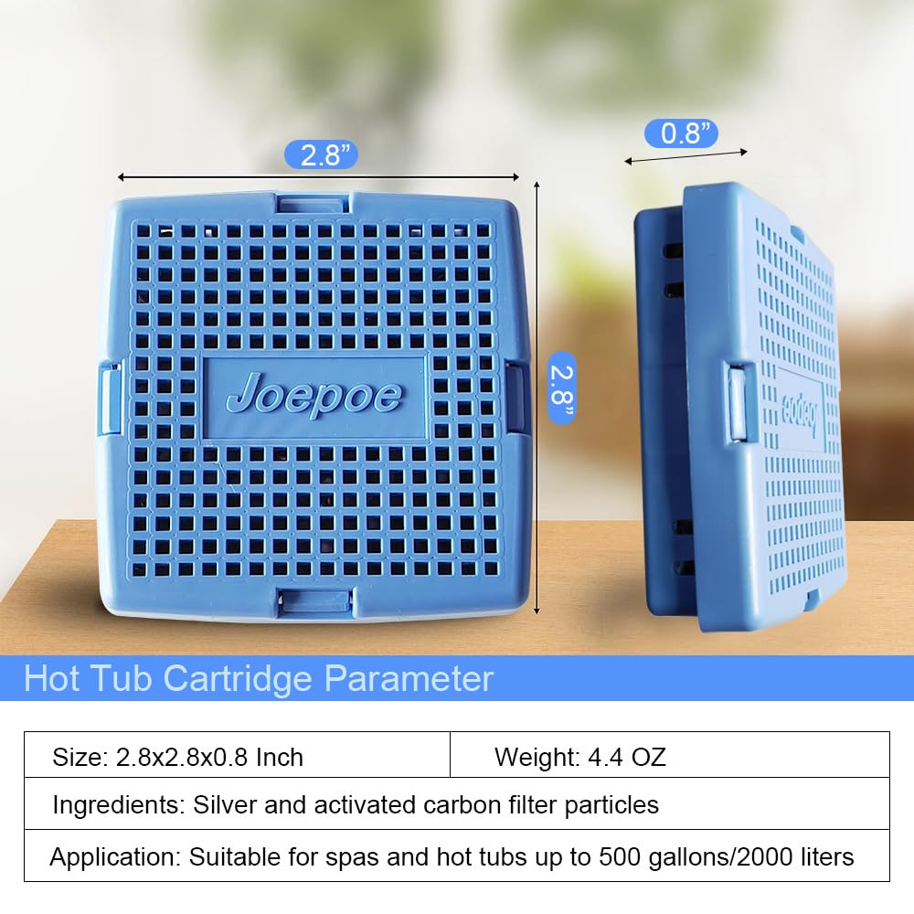 Joepoe blue two-pack packaging shown for convenient spa maintenance.