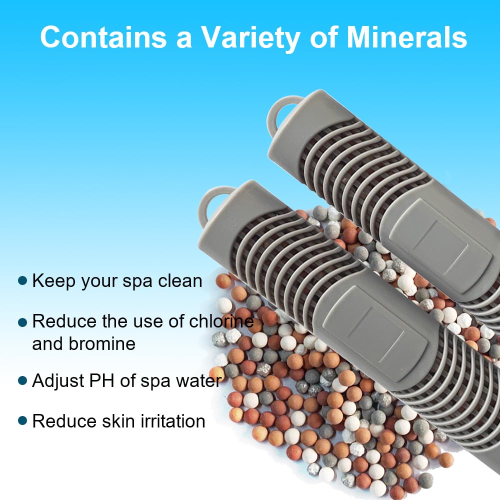 Joepoe spa mineral sticks in use enhance water freshness and filtration.