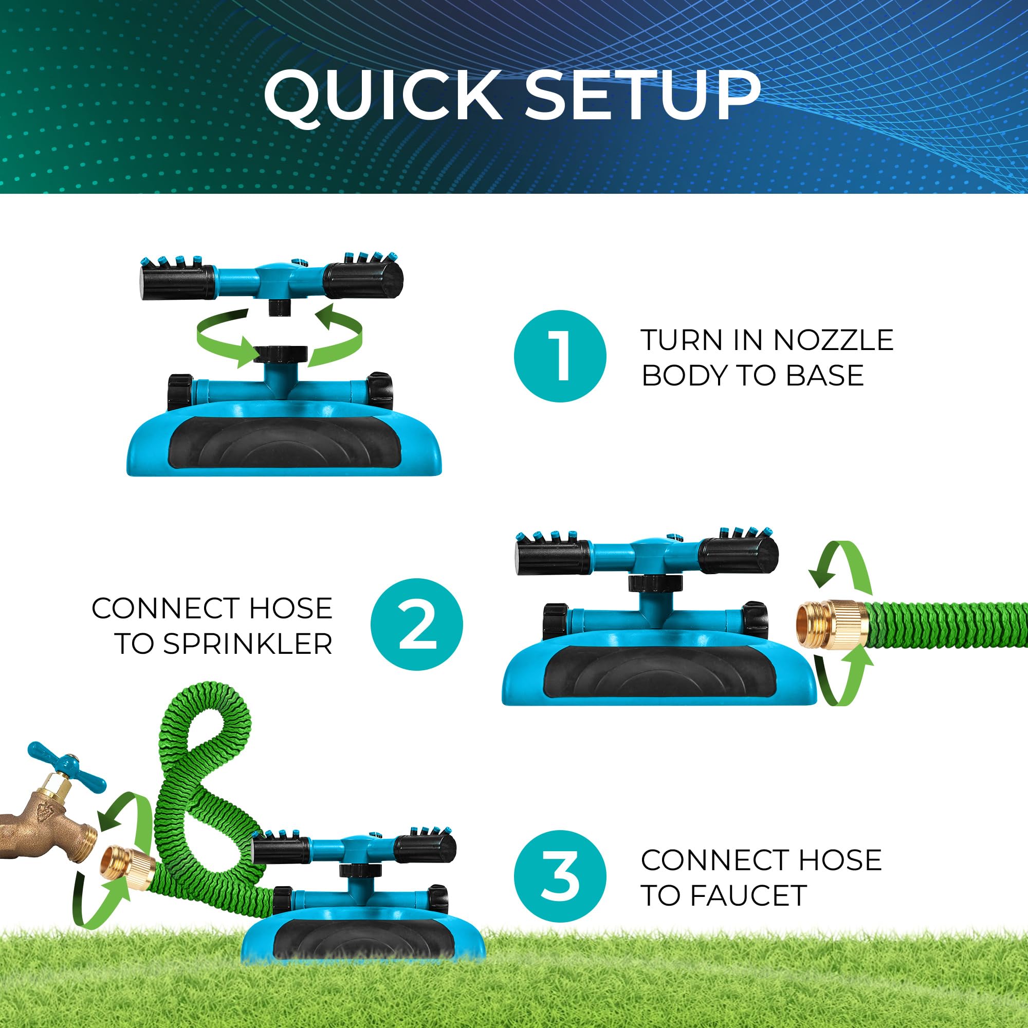 Joeys Garden Sprinkler arm adjustable enables a customizable spray pattern for your yard