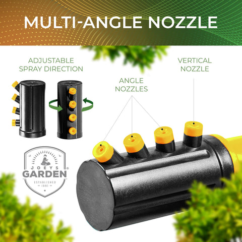 Joeys Garden Sprinkler extension option for larger yard coverage.