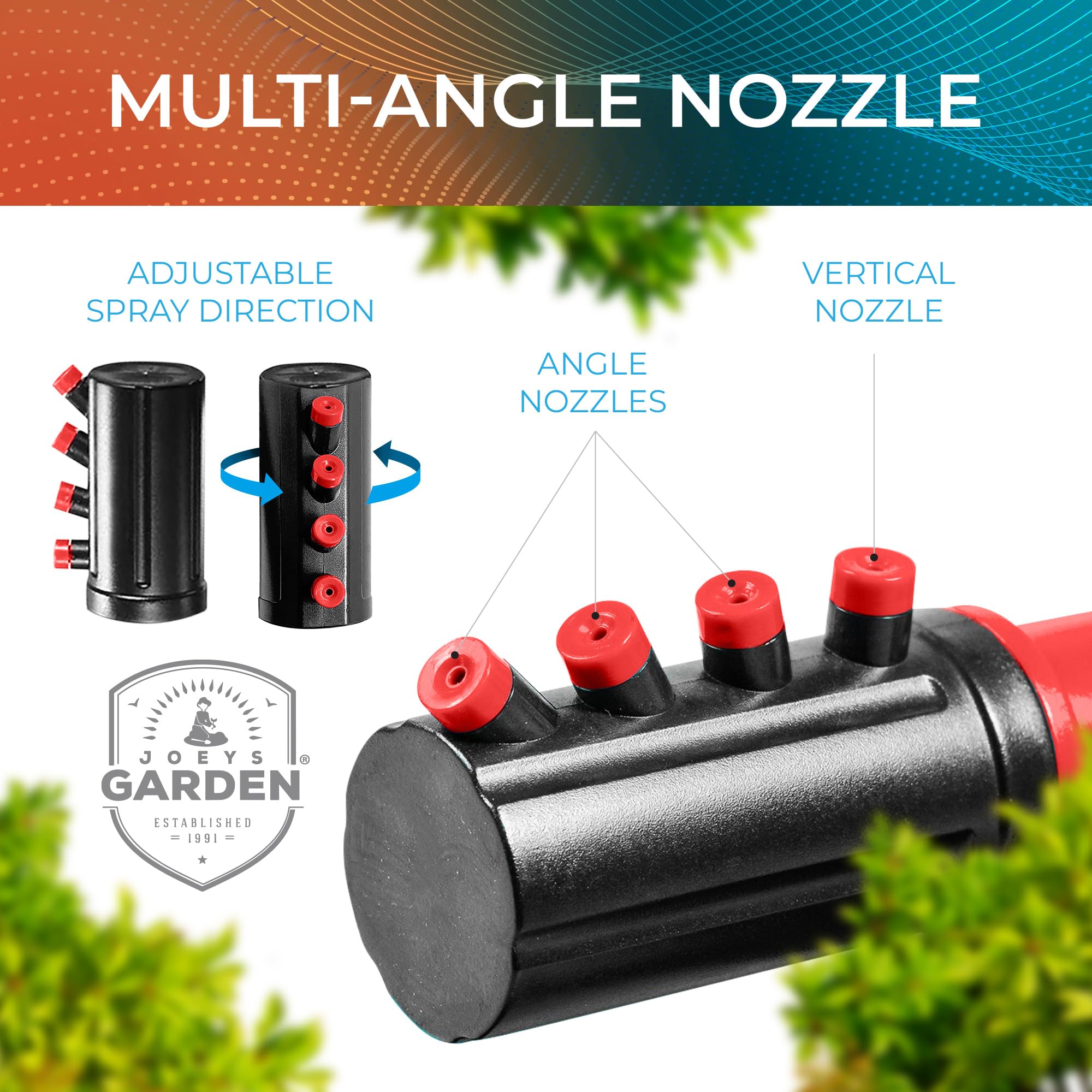 Joeys Garden Sprinkler hose connector simplifies setup and start.