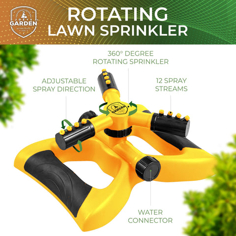 Joeys Garden Sprinkler hose connector for easy setup.