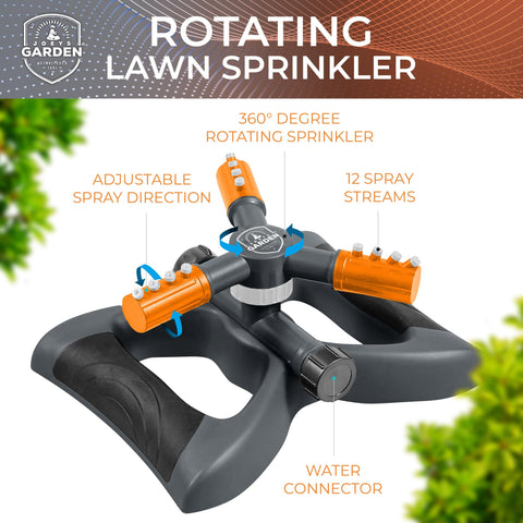 Joeys Garden Sprinkler Hose Connector shows easy setup and quick watering.
