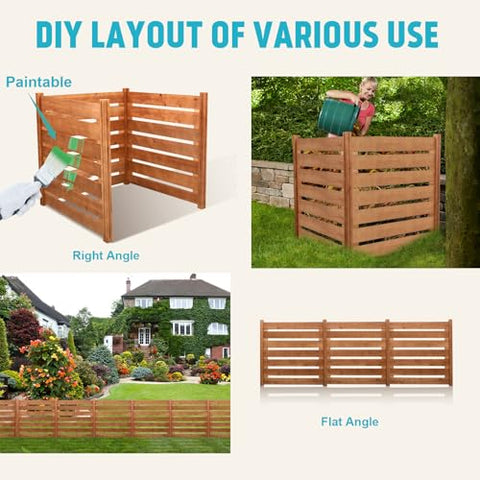 JOGEPEYO 3-panel privacy fence 36-inch design blends with any yard.