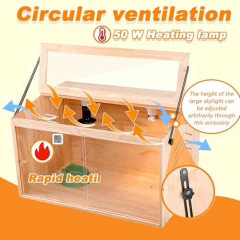 JOGEPEYO Brooder Box with liners ensures quick cleanup and hygiene.