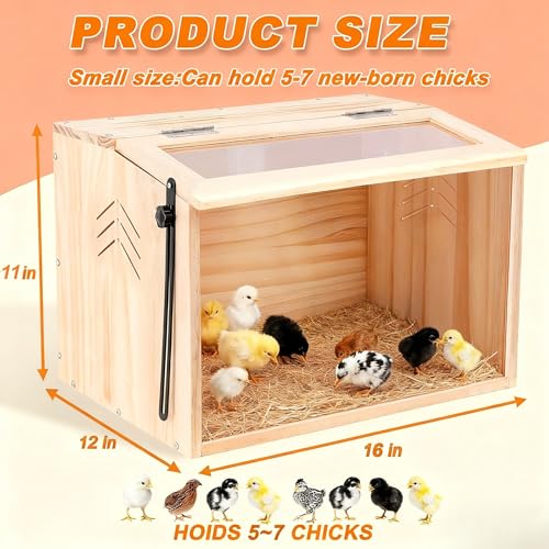 JOGEPEYO Chick Brooder Box front view highlights easy access