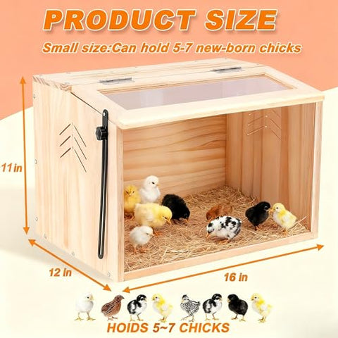 JOGEPEYO Chick Brooder Box front view highlights easy access