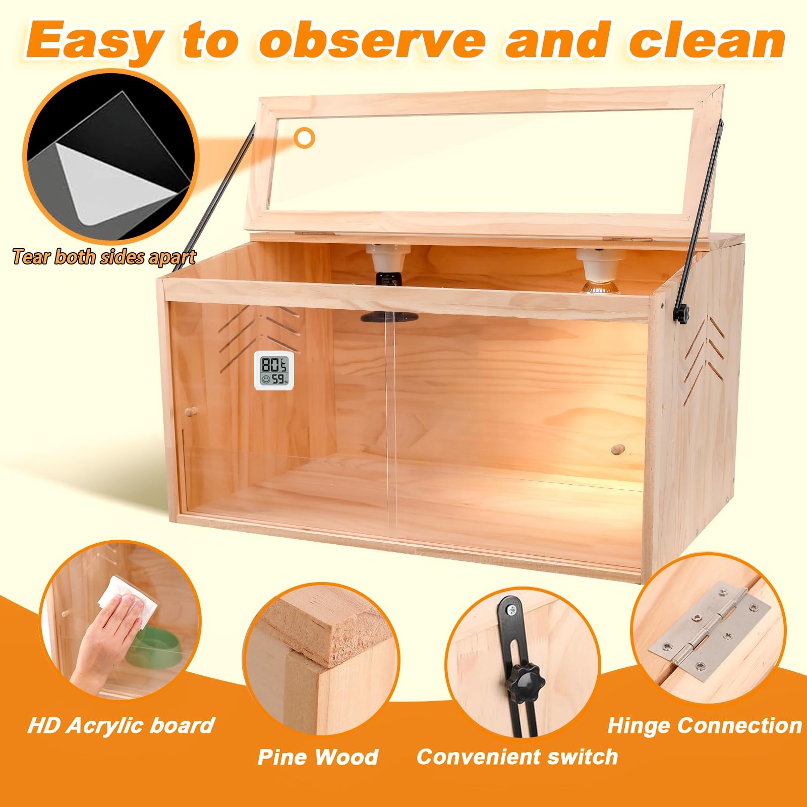 JOGEPEYO Chick Brooder Box temperature control boosts climate comfort.