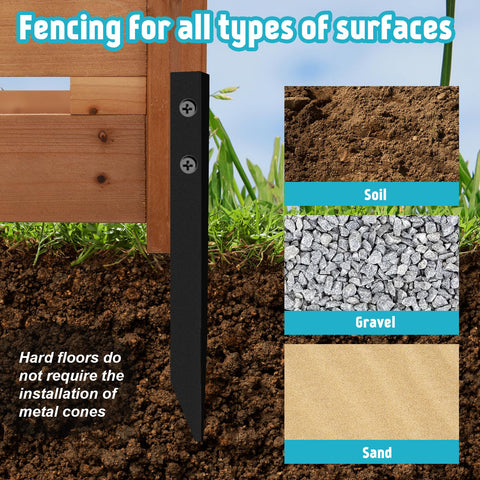 JOGEPEYO windproof fence stakes ensure stable outdoor installation.