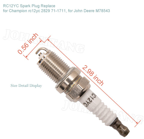 JOHAHTANG RC12YC spark plug copper-core detail for optimal heat control.