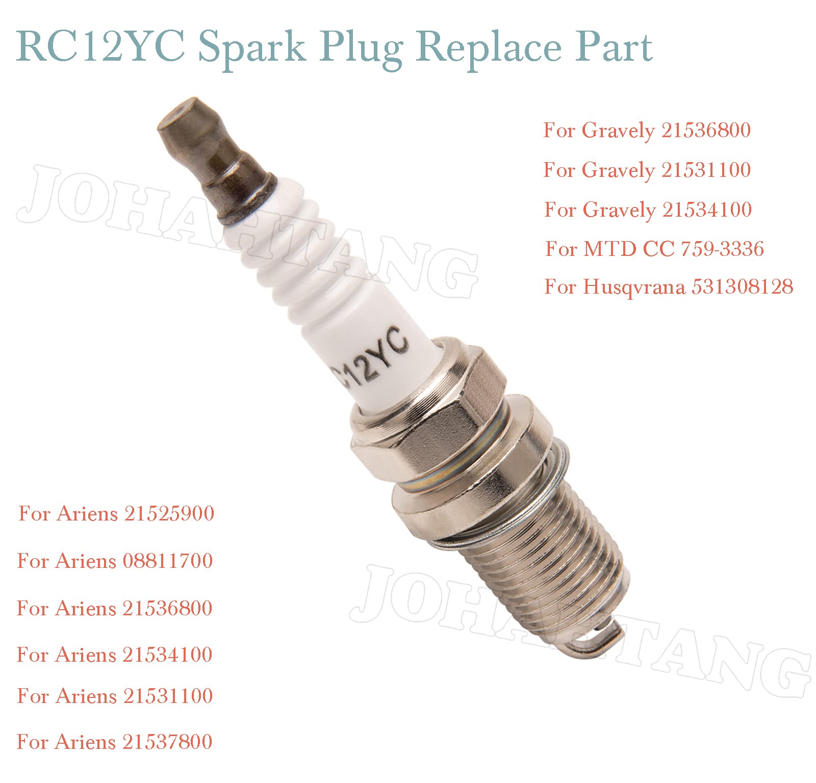 JOHAHTANG RC12YC compatible with Briggs and Stratton, Kohler, and Husqvarna engines.