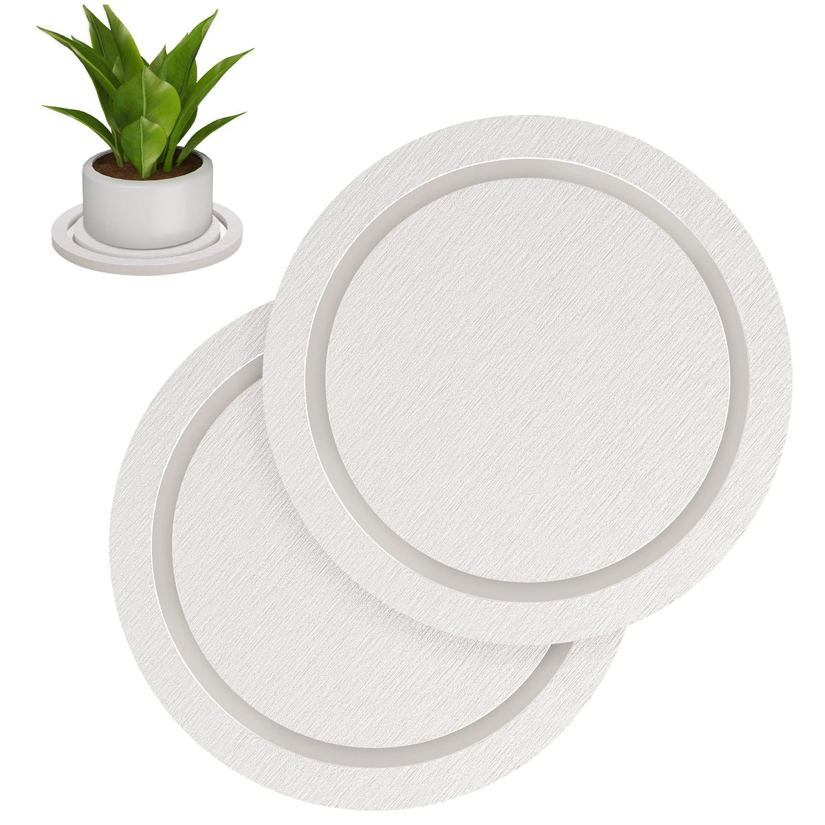 Johamoo plant saucer 6-inch white captures and drains excess water to protect surfaces.