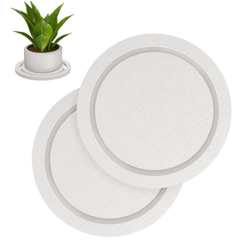 Johamoo plant saucer 6-inch white captures and drains excess water to protect surfaces.