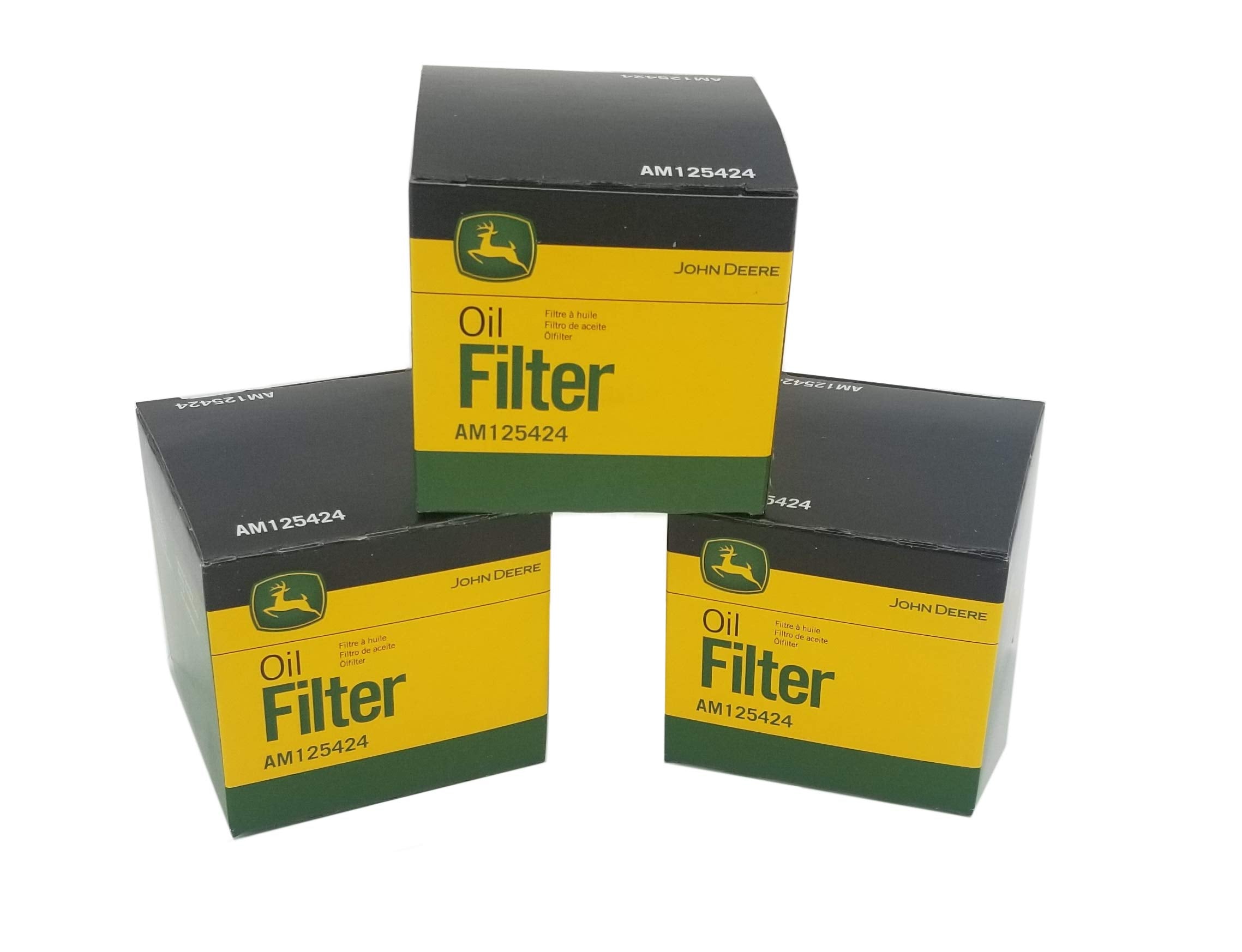 John Deere AM125424 oil filter compatibility chart image communicates broad model support