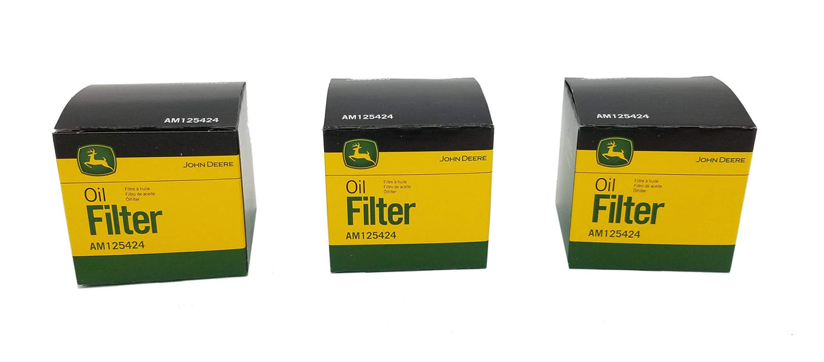John Deere AM125424 oil filter triplet pack view for easy maintenance and reliable fit