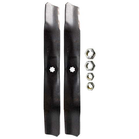 John Deere AM141034 blade kit for 42-inch deck with durable edge.