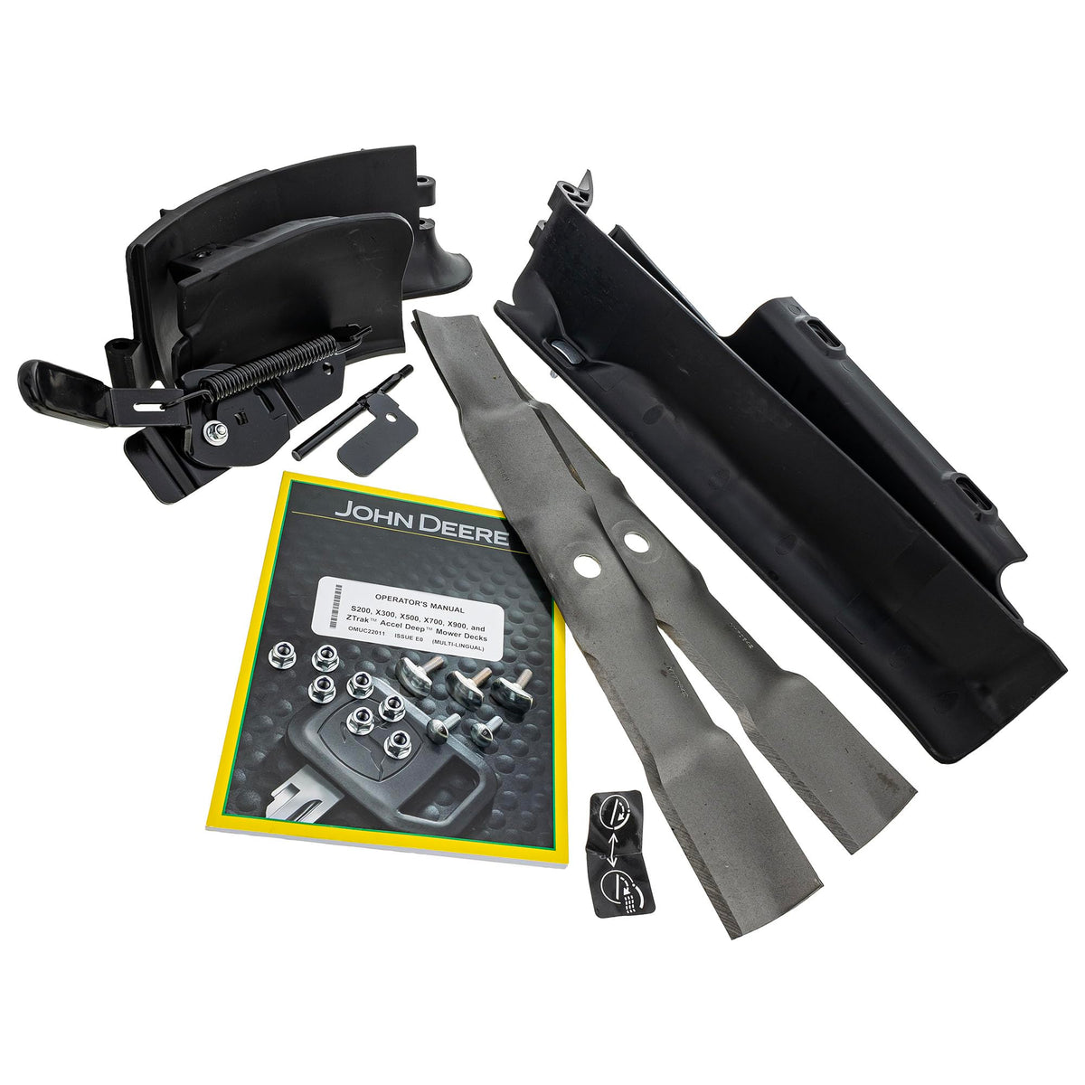 John Deere BUC10704 mulch control kit on a 42-inch mower deck for mulching