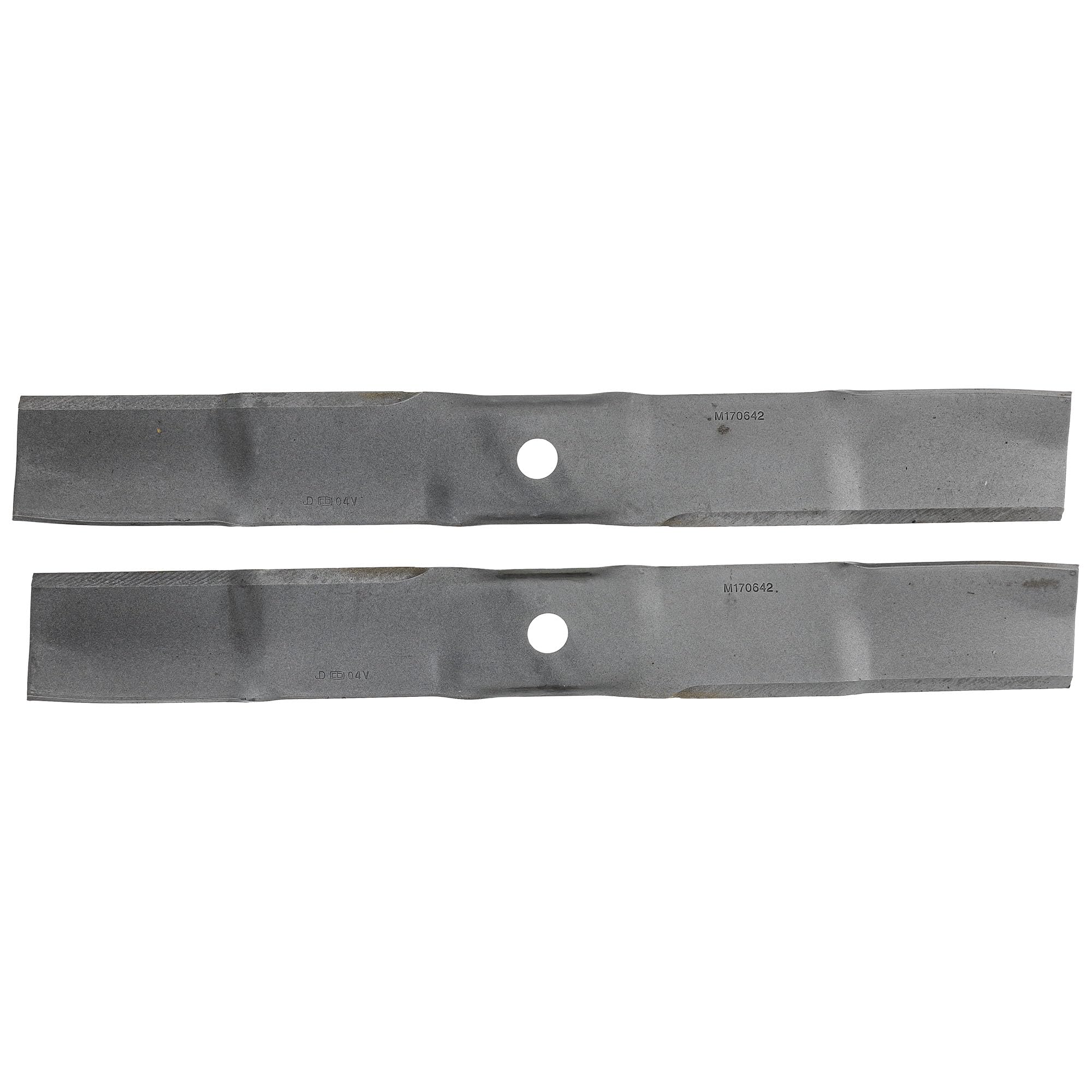 Front view of John Deere BUC10704 mulch control kit with mounting hardware