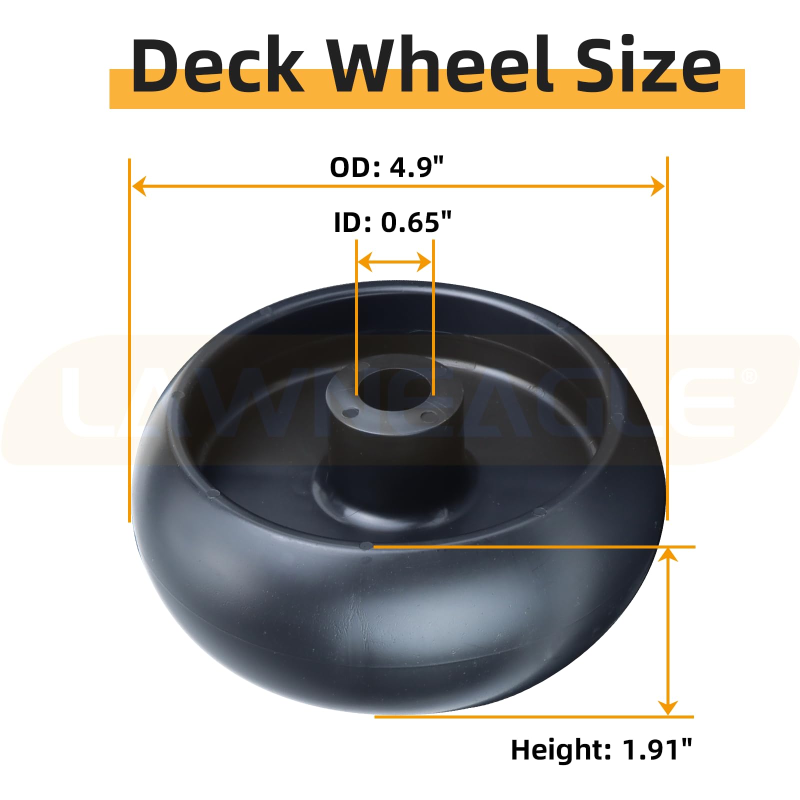John Deere compatible deck wheels installed on a mower