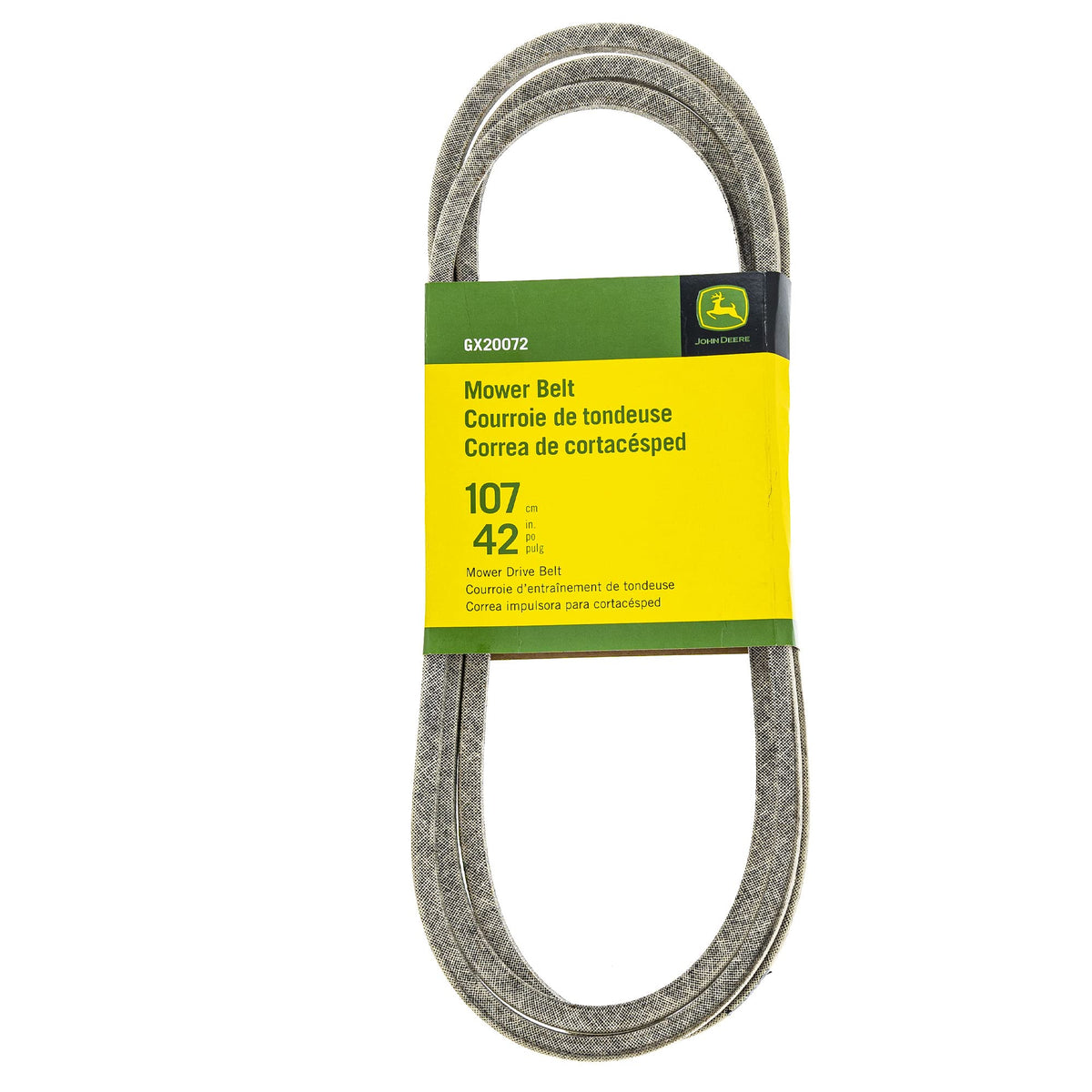 John Deere GX20072 belt viewed from the front angle for proper fit confirmation