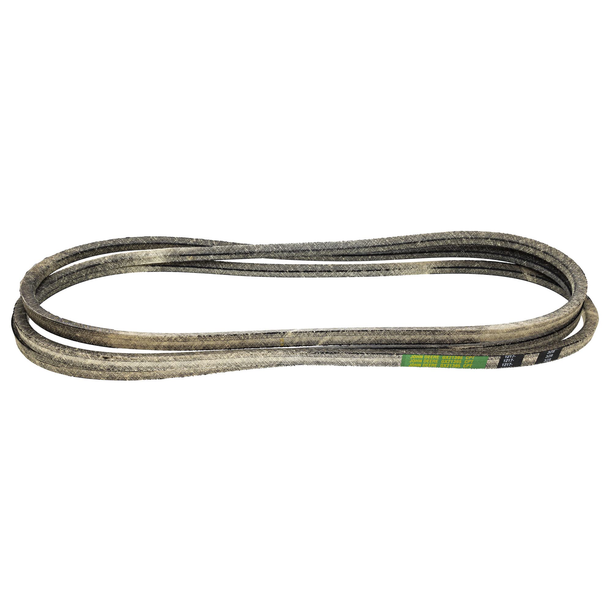 Installation-ready GX21395 belt with clear labeling supports quick, accurate replacement.