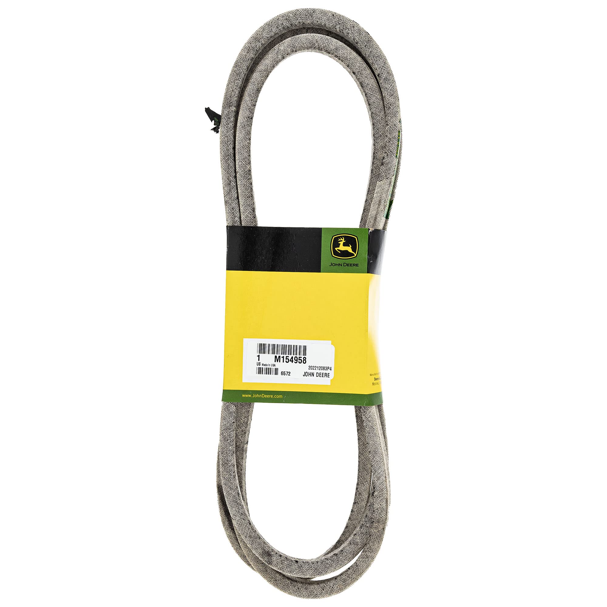 John Deere M154958 belt installed on a 48C deck demonstrating reliable operation