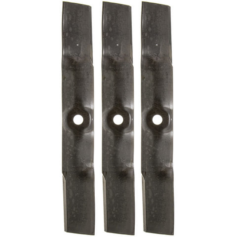 John Deere UC22010 blades 3-pack front view, durable edge for clean cuts
