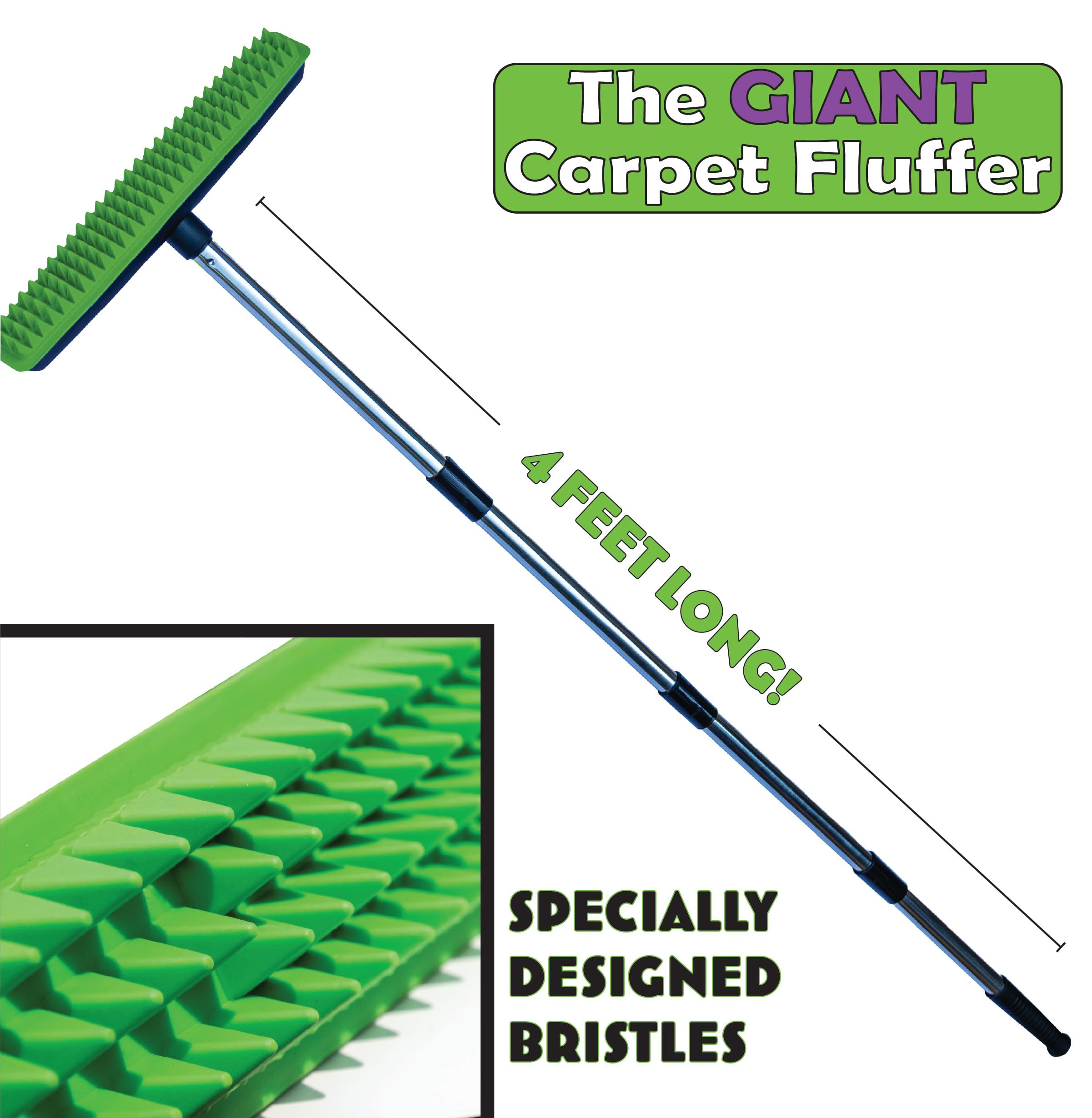 Johnny World Giant Carpet Fluffer ideal for large spaces like hallways and living rooms.