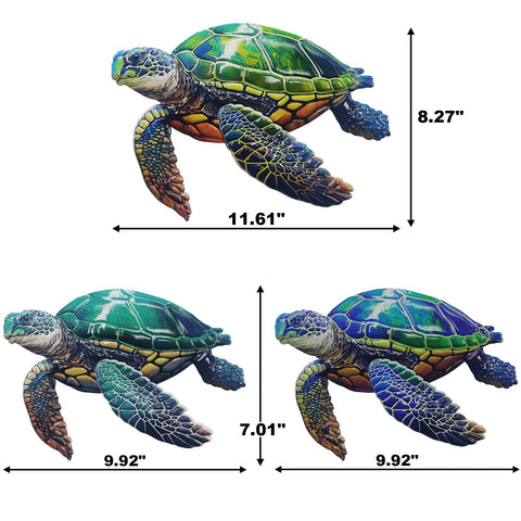 John's Studio turtle decor hanging sculpture brightens patios with color.