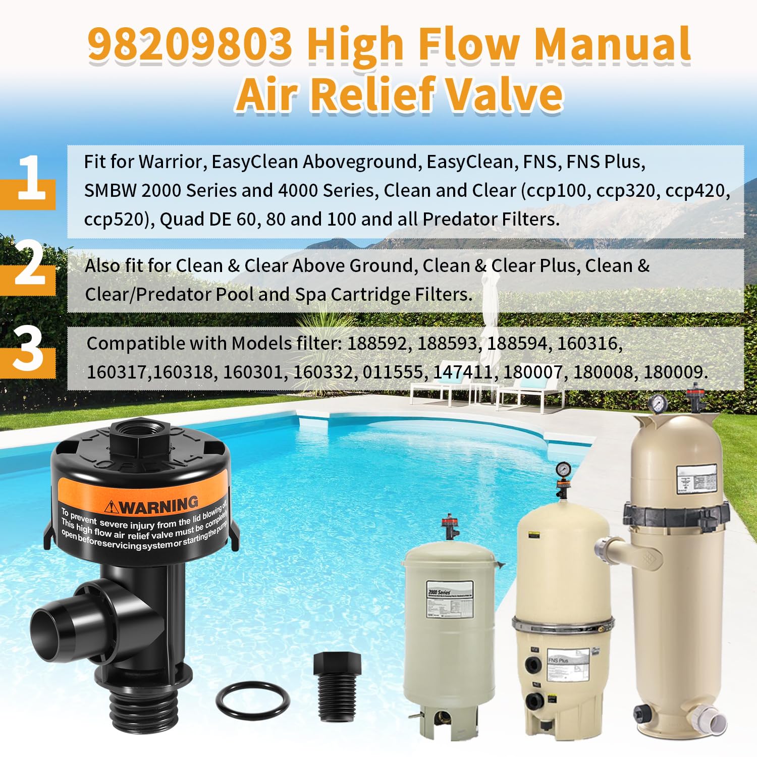 Johntruck high flow valve top view supports quick replacement without tools.