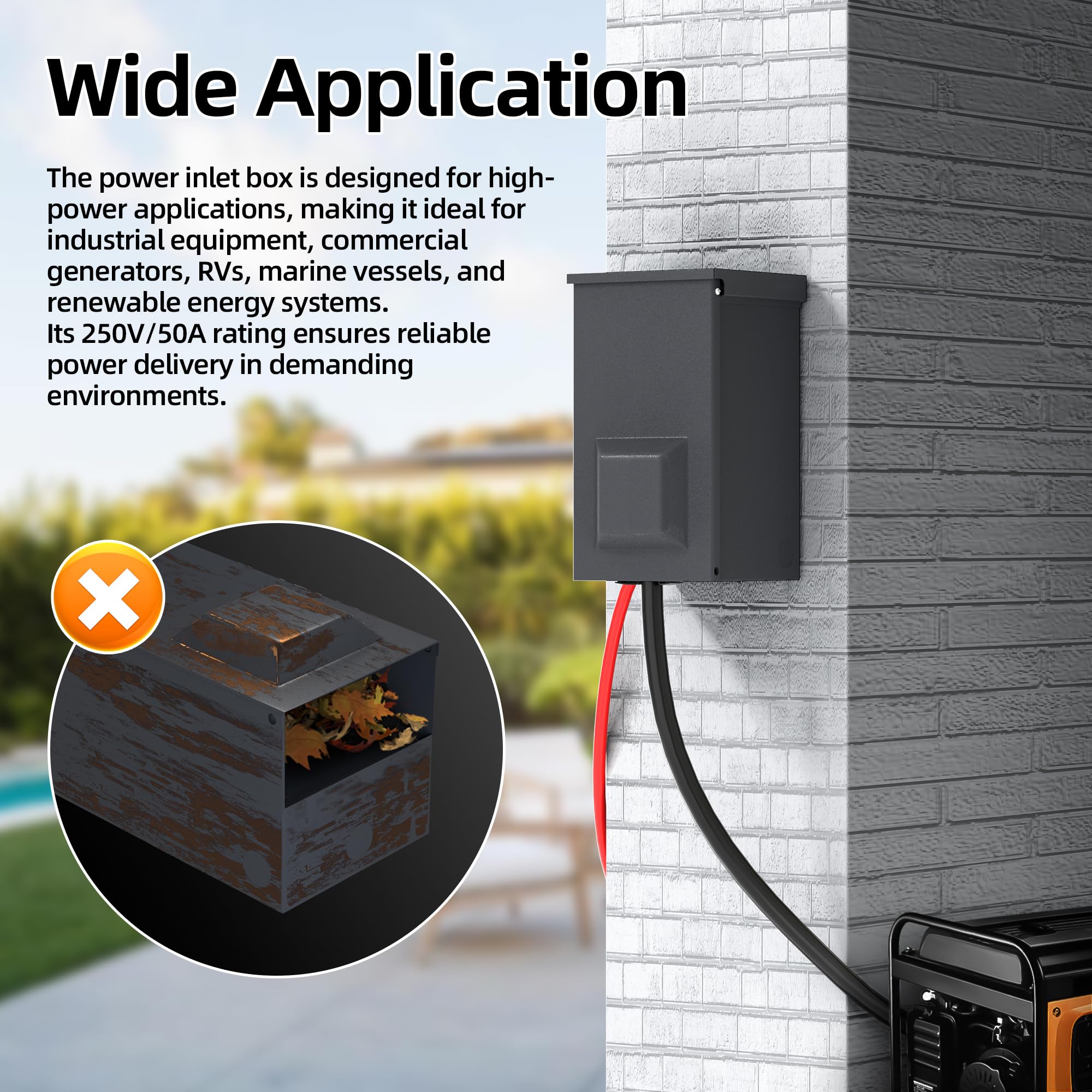 Joinfworld 50-amp inlet box ready for emergency backups across RVs and workshops