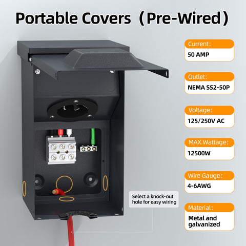 Joinfworld generator inlet with galvanized iron construction for durable outdoor performance