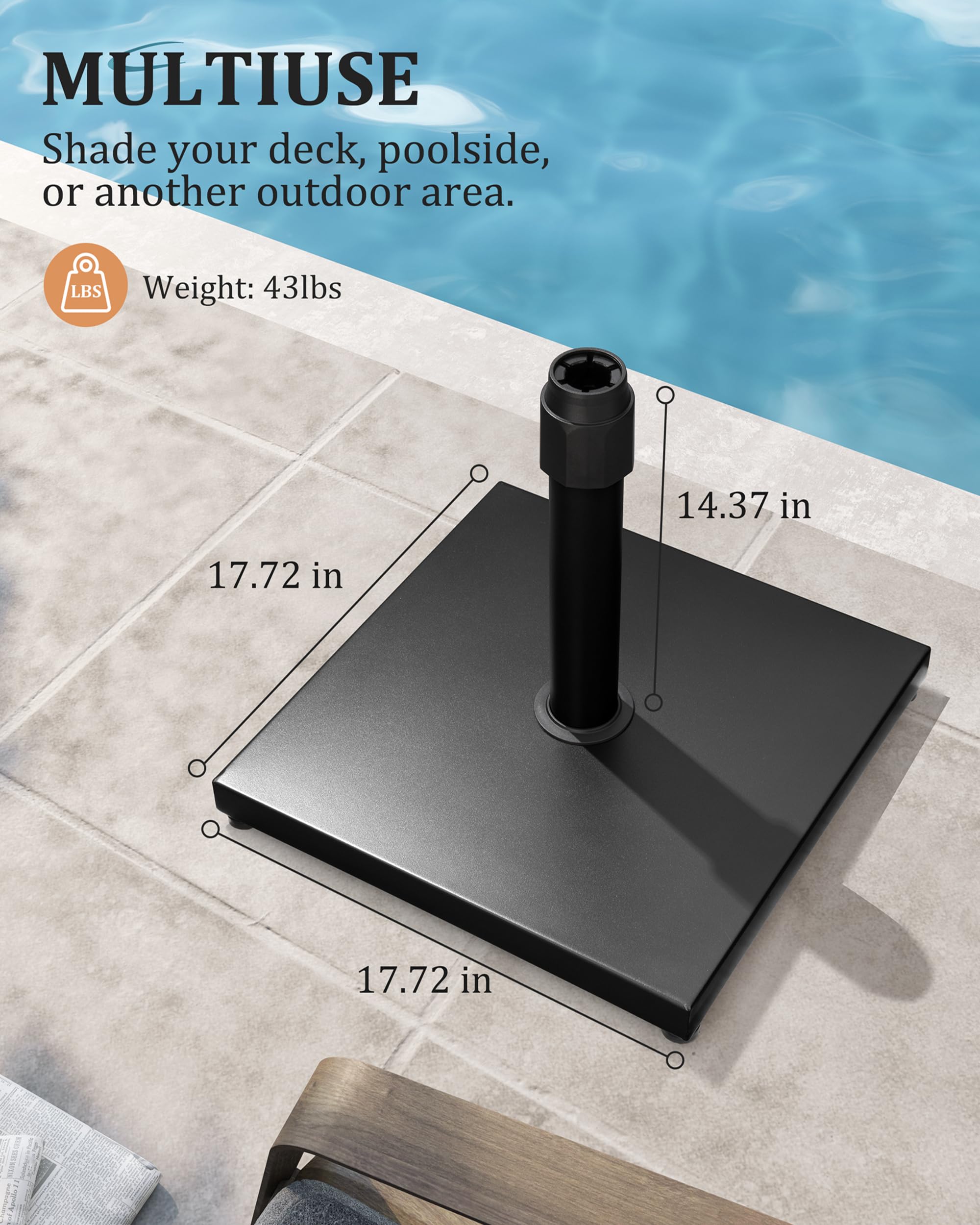 JOINHOM 45lbs base close-up of concrete core and durable construction