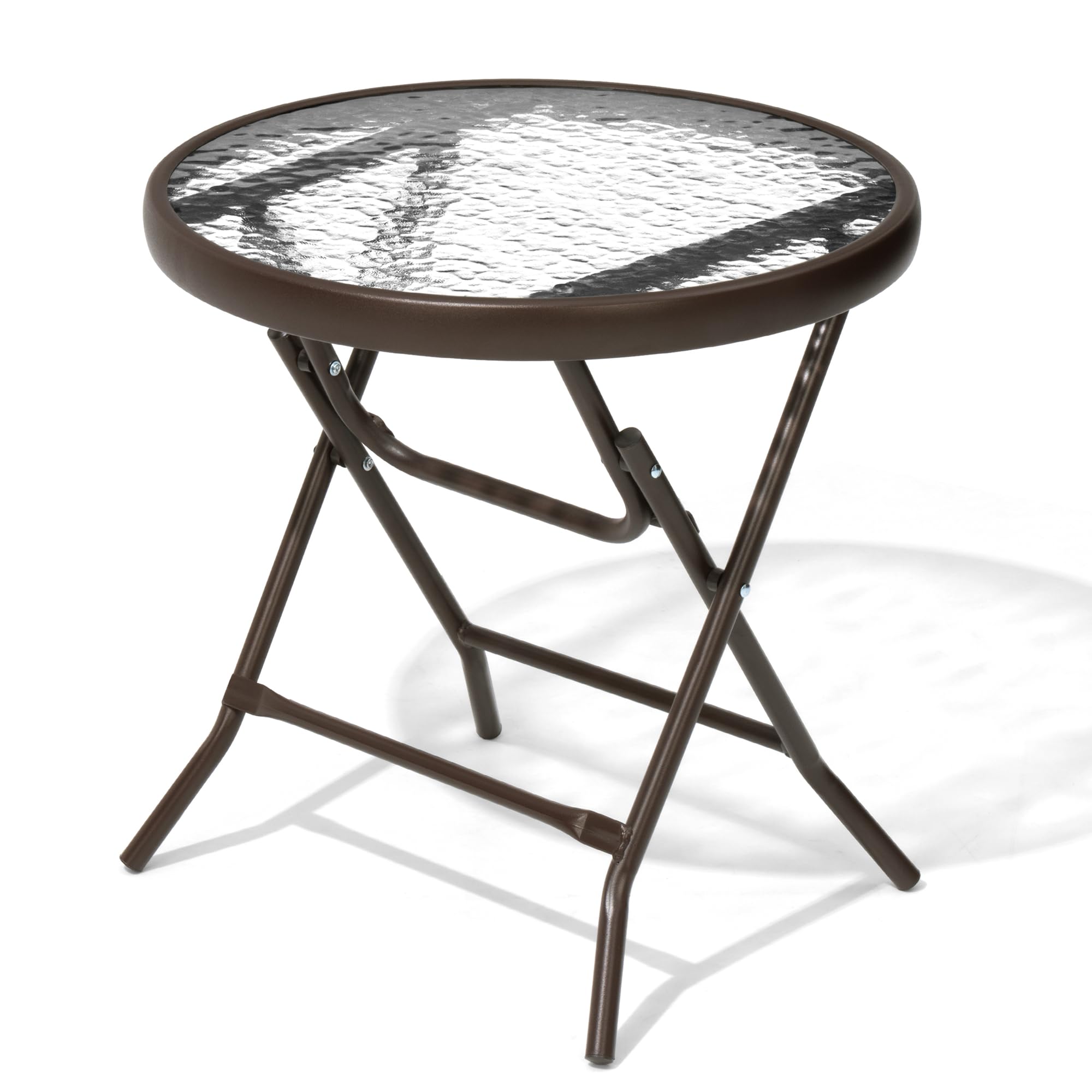 JOINHOM all-weather brown patio table suitable for year-round use.
